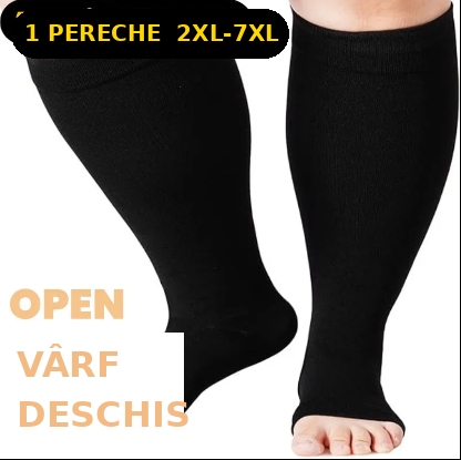 Șosete Compresive Gradate OrtoPas® Open-Toe (15-20 mmHg) – Pentru Varice, Picioare Umflate și Circulație