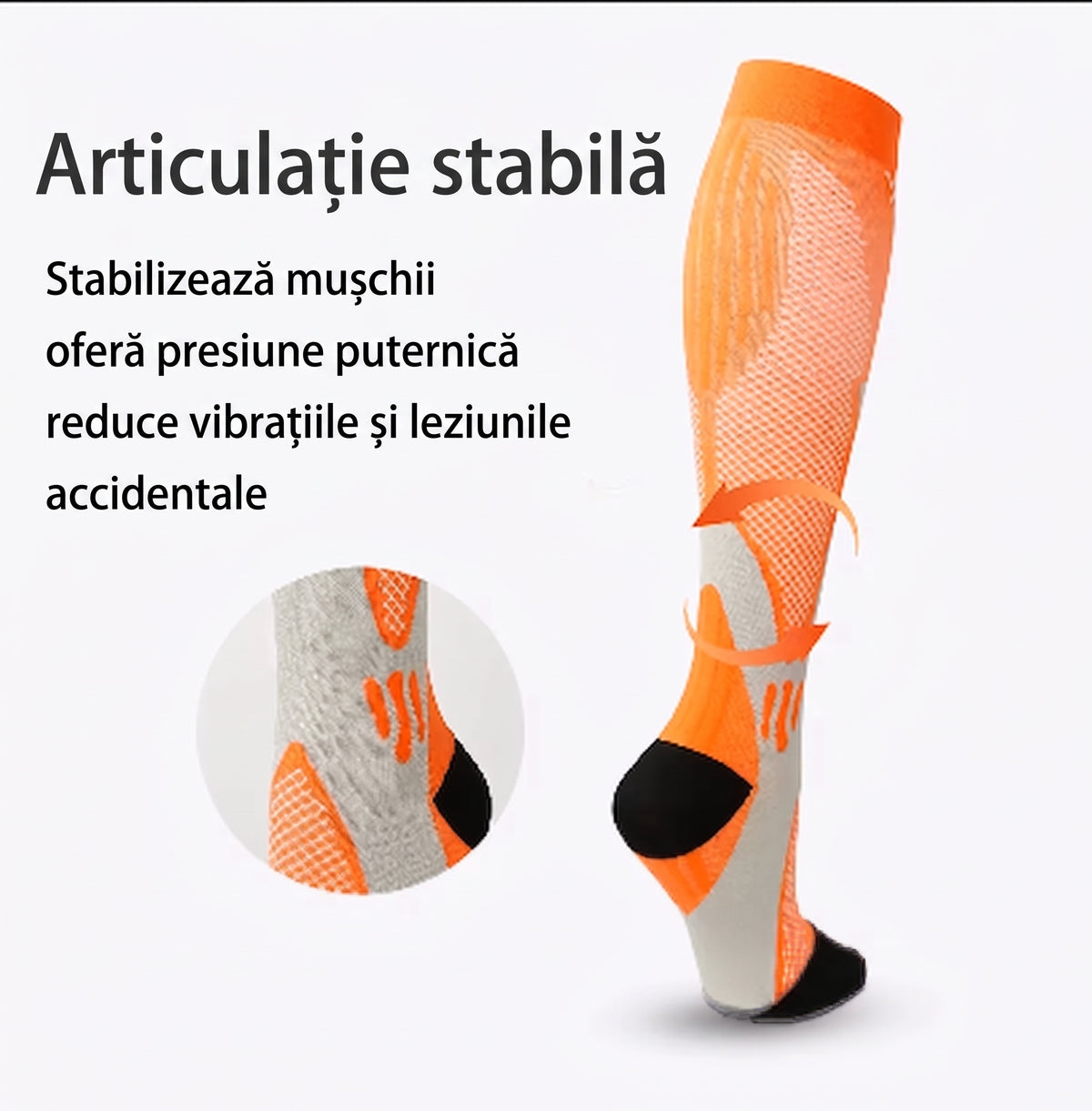 Ciorapi de Compresie Gradată OrtoPas® – Până la Genunchi, Cu Degete (Unisex)