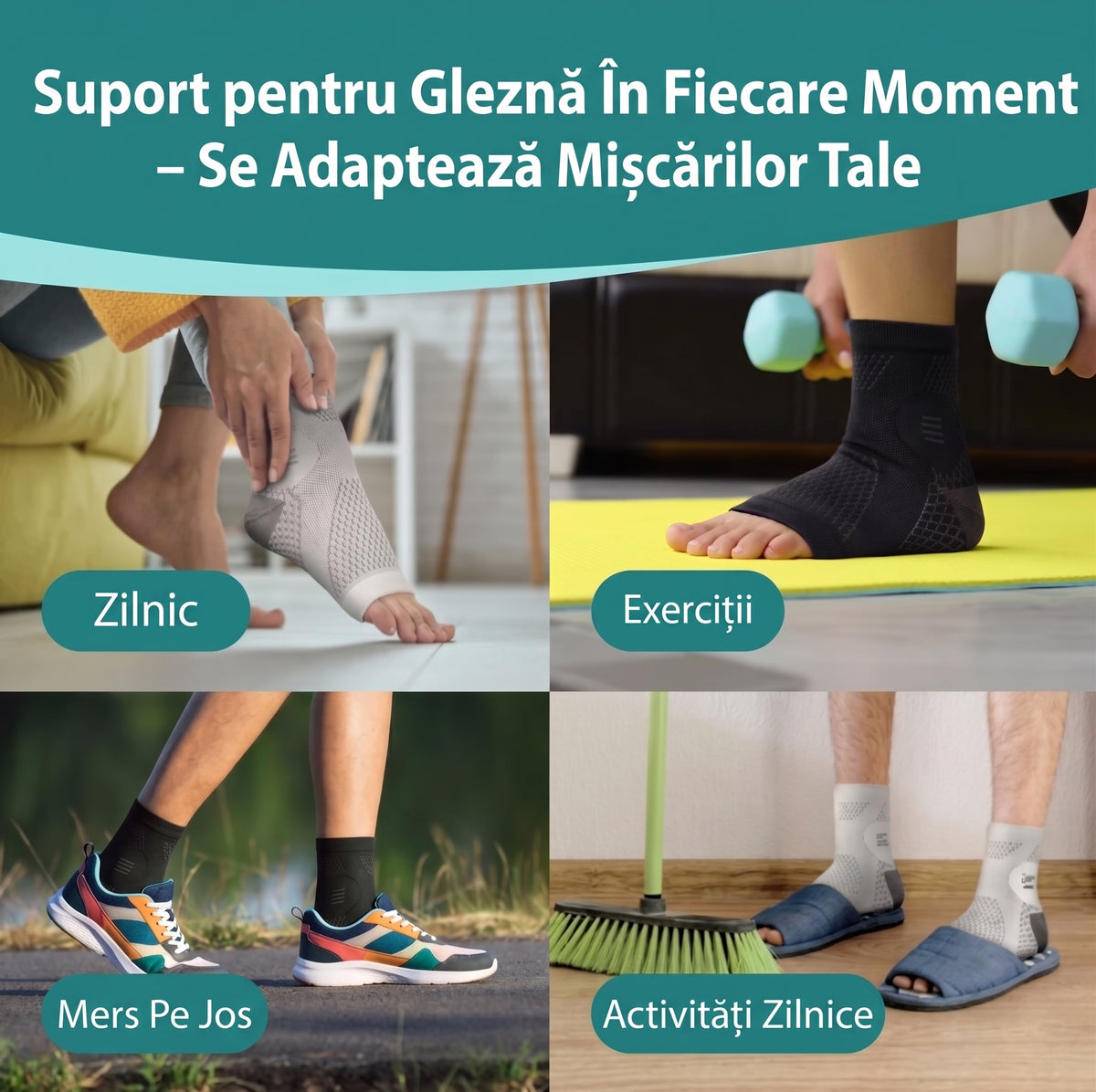 Șosete de Compresie Ortopedice OrtoPas® – Suport Gleznă și Arc Plantar