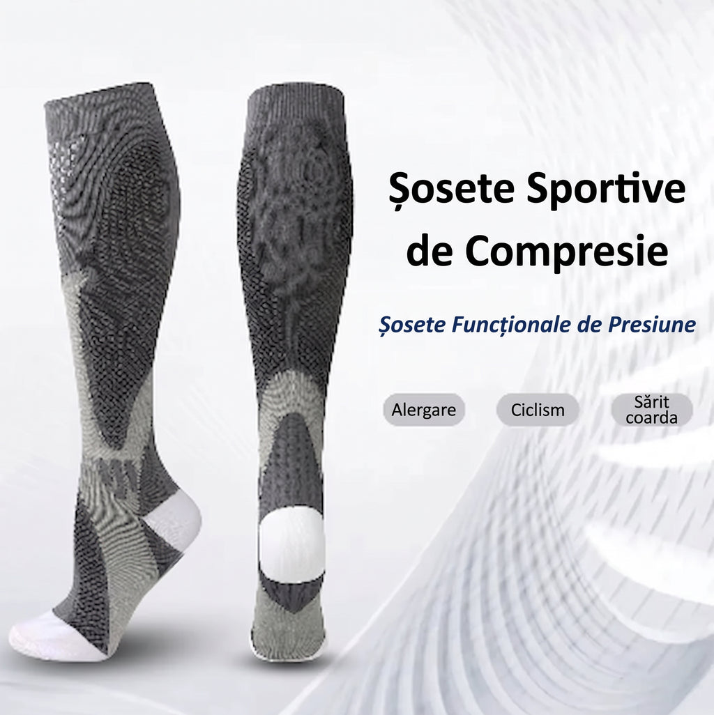 Ciorapi de Compresie Gradată OrtoPas® – Până la Genunchi, Cu Degete (Unisex)