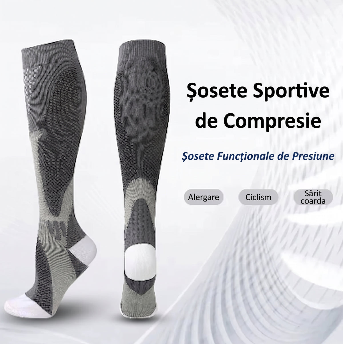 Ciorapi de Compresie Gradată OrtoPas® – Până la Genunchi, Cu Degete (Unisex)