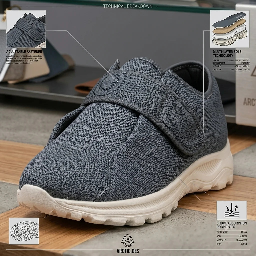 Pantofi Ortopedici Bărbați OrtoPas® Extra Fit – Închidere Reglabilă cu Scai & Calapod Lărgit (Mărimi 36-47)